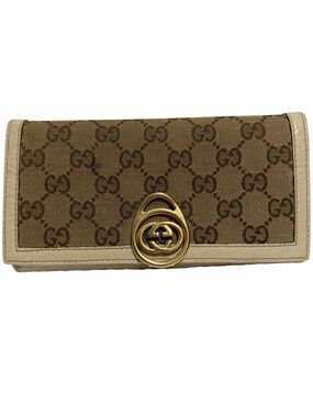 Gucci Off White GG Canvas Continental Wallet